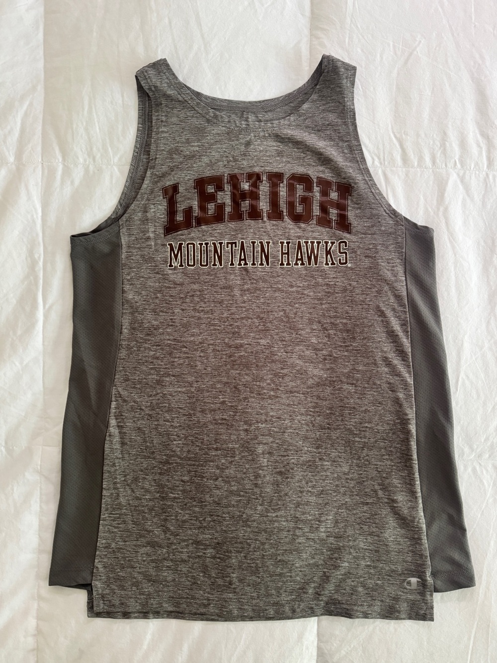 Lehigh University Mountain Hawks Champion Gray Athletic Workout Gym Tank Top